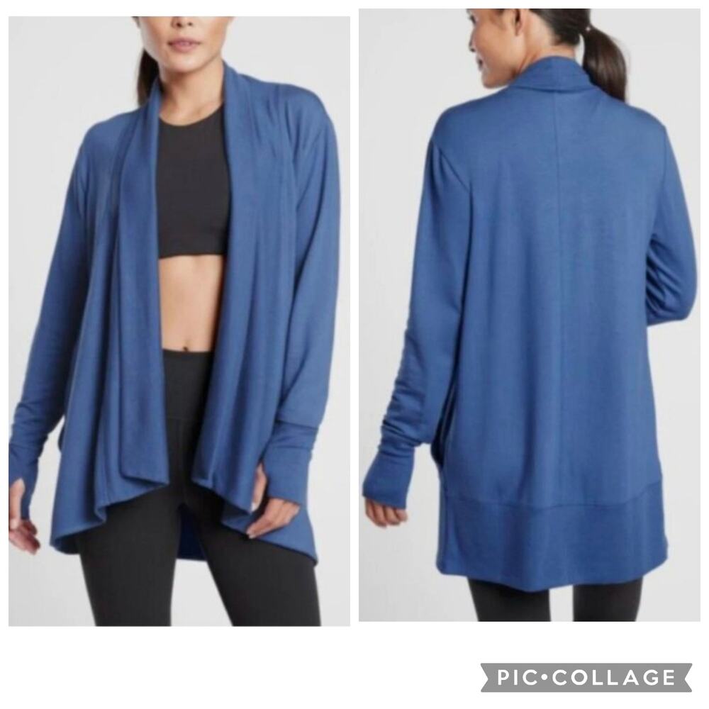 Athleta Pranayama Restore Wrap in Chrome Blue Soft Cozycore Size S
